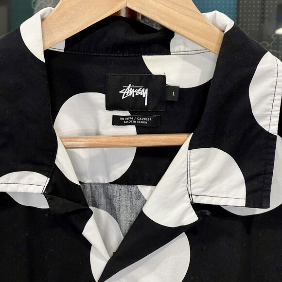 Stussy - SS Big Dot Shirt (#111912) - Black, White - Picture 3 of 7